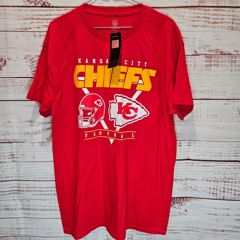 NFL Kansas City Chiefs Mens‎ Red Short Sleeve Graphic T-Shirt NWT Large